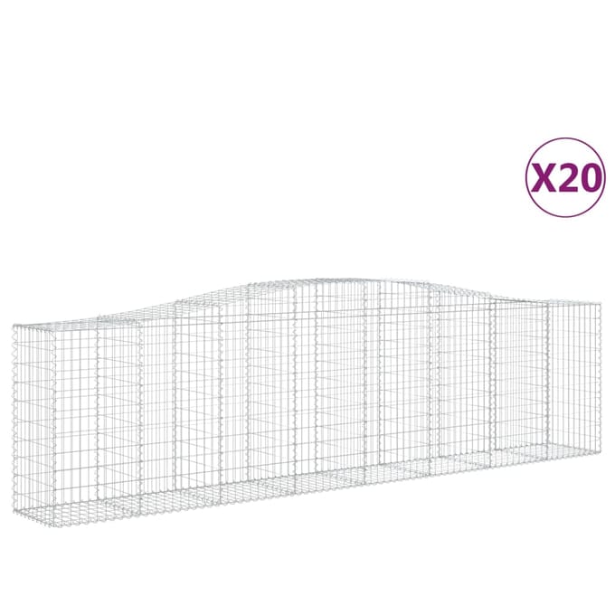 vidaXL - Schanskorven - 20 - st - gewelfd - 400x50x100/120 - cm - ijzer