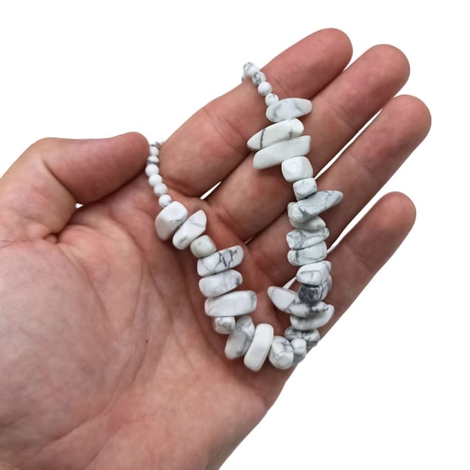 Longstone Edelsteen Ketting - Witte Jaspis