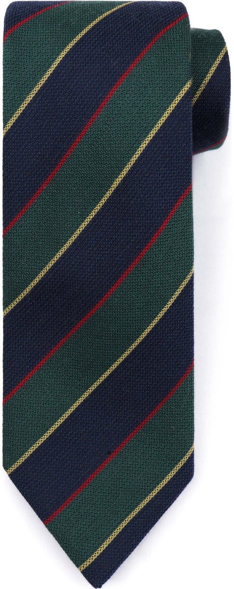 Suitable Stropdas Zijde Triple Stripe Donkerblauw - Streep - Heren das - Breedte: 7 cm -