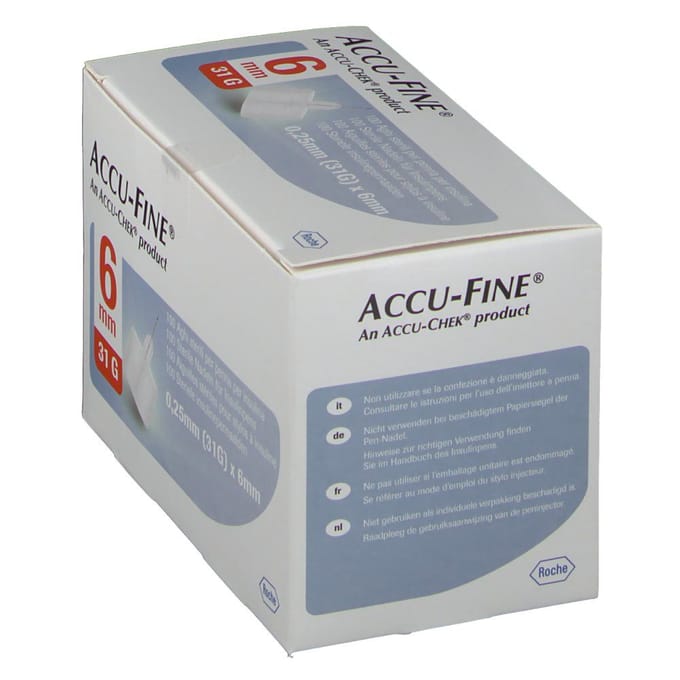 Accu Fine Naald 0.25x6 mm 31g 100 Canule