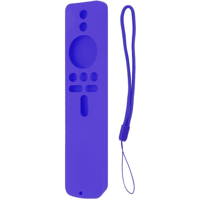 Housse de Protection en Silicone pour Xiaomi TV Stick 4K Antidérapante Housse de Télécommande avec Cordon Gris violet