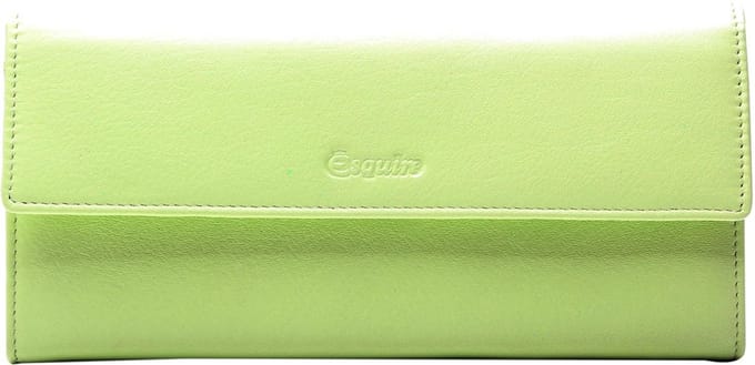 Esquire Leren Portemonnee Viktoria Ladies Long Wallet Lime Lichtgroen