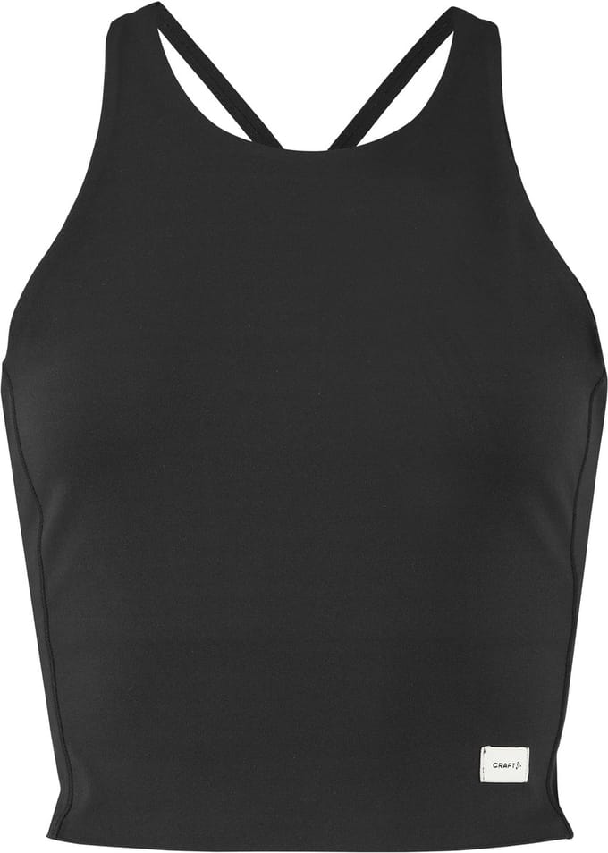 CRAFT COLLECTIVE CROPPED SINGLET W Dames Sportshirt - Zwart