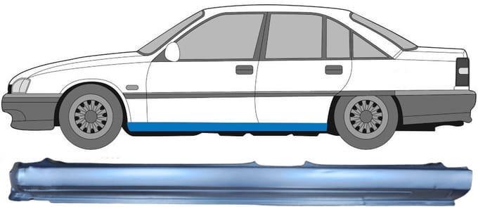 Volledige dorpel voor Opel Omega A 1986-1993 / Links