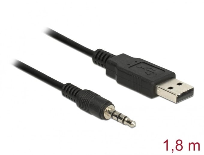 Delock Converter USB 2.0 Type-A male to Serial TTL 3.5 mm 4 pin stereo jack 1.8 m (3.3 V)