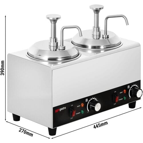 GGM Gastro Beheizter Saucenspender - 1,2 kW - 2x 2 Liter - inkl. Einsatz