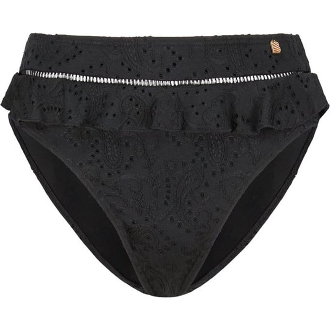 Beachlife Black Embroidery High Waist bikinibroekje - Maat 36
