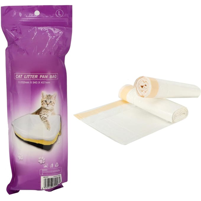 2 Paquets Sacs pour Bac à Litière pour Chat Sacs pour Bac à Litière avec Cordon de Serrage Fournitures pour Animaux de Compagnie Chat (M) Large