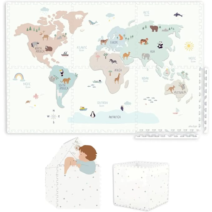 Play&Go | EEVAA Puzzelmat En Opbergbox Worldmap Colour