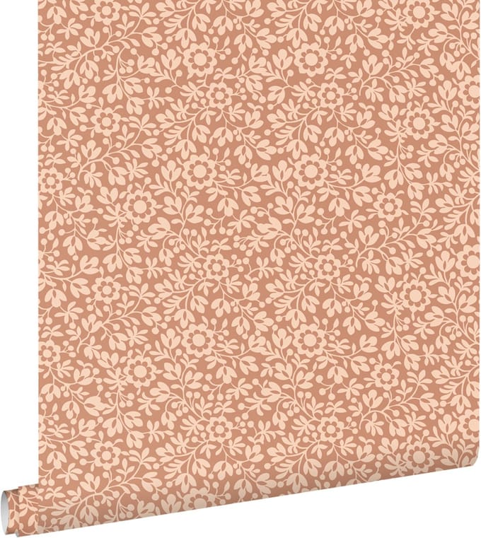 ESTAhome behang bloemetjes licht terracotta - 50 x 900 cm - 131670