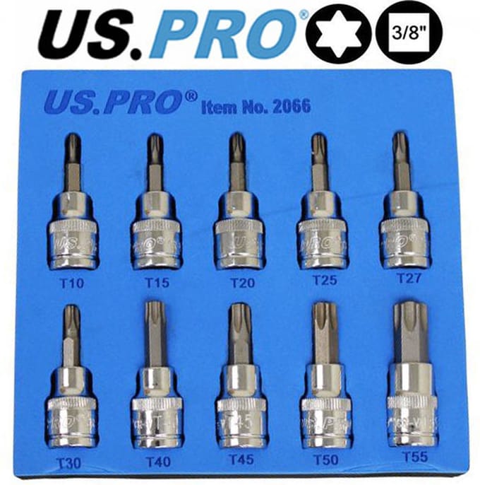 Torx doppenset 3/8" 10-delig