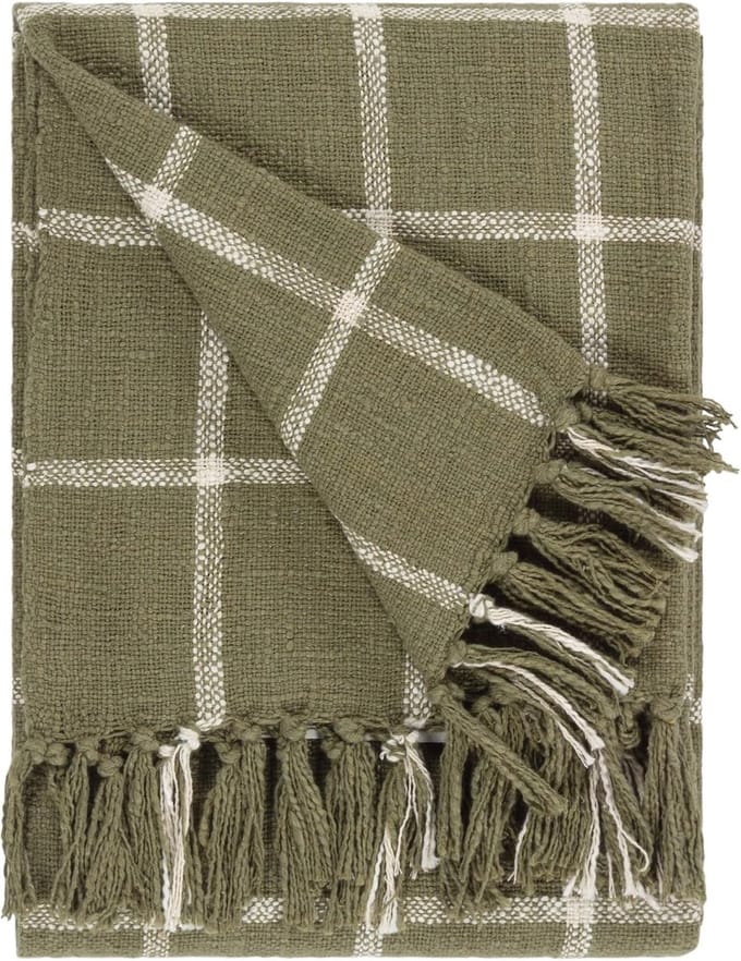 Geruite plaid met franjes voor een moderne uitstraling
