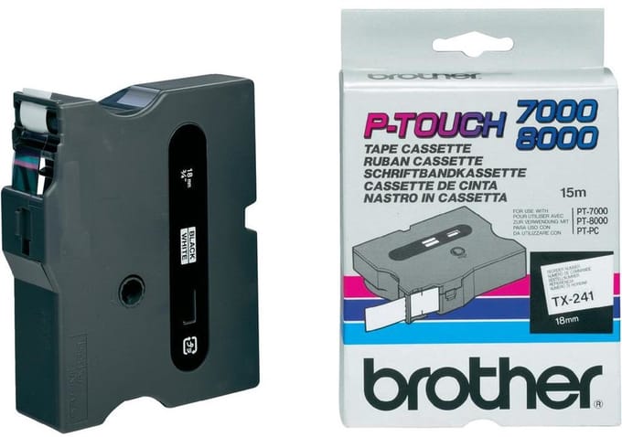 Brother TX-241 Zwart op wit TX labelprinter-tape