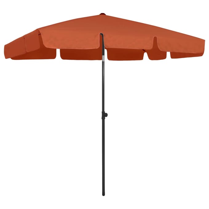 vidaXL - Strandparasol - 200x125 - cm - terracottakleurig