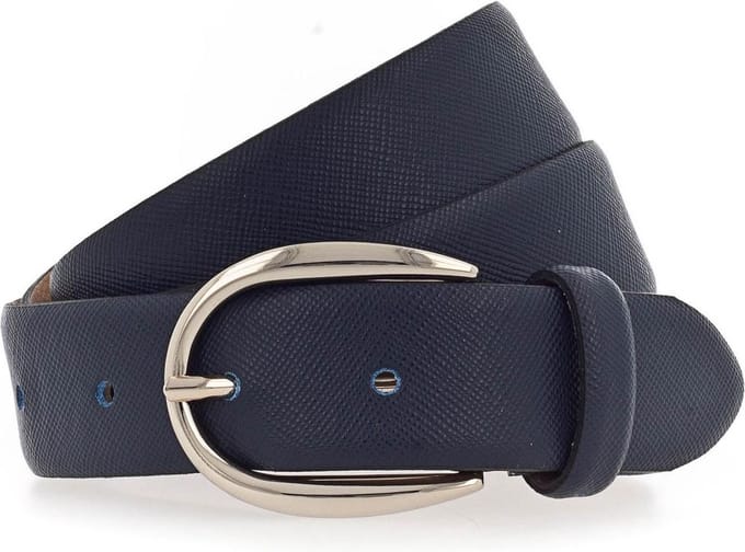 Vanzetti Leren Riem 30mm Leather Belt W110 Navy Blauw