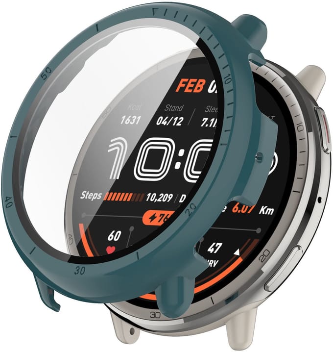 Strap-it Hard case hoesje met screenprotector - geschikt voor de Amazfit Active 2 (groen)