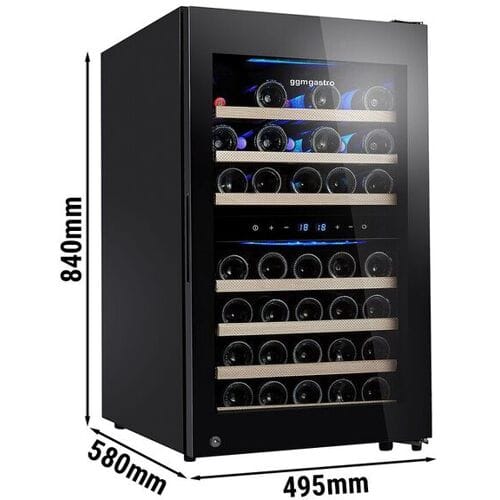 GGM Gastro Weinkühlschrank - 2 Klimazonen - 120 Liter - max. 45 Flaschen