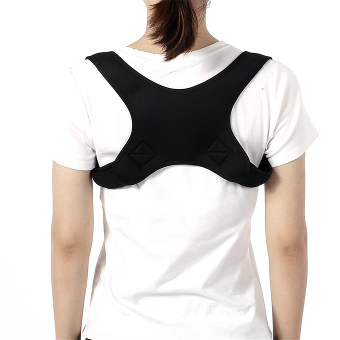 Ceinture de Correction de Bosse Dos Épaule Sangle Confortable Ceinture Réglable Correcteur de Posture black