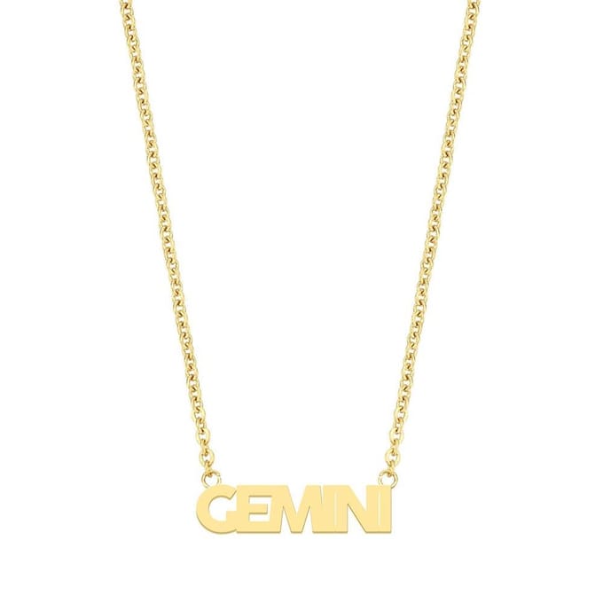 CO88 Collection Zodiac 8CN-26177 Stalen collier - Hanger gemini - 38 + 7 cm - Goudkleurig