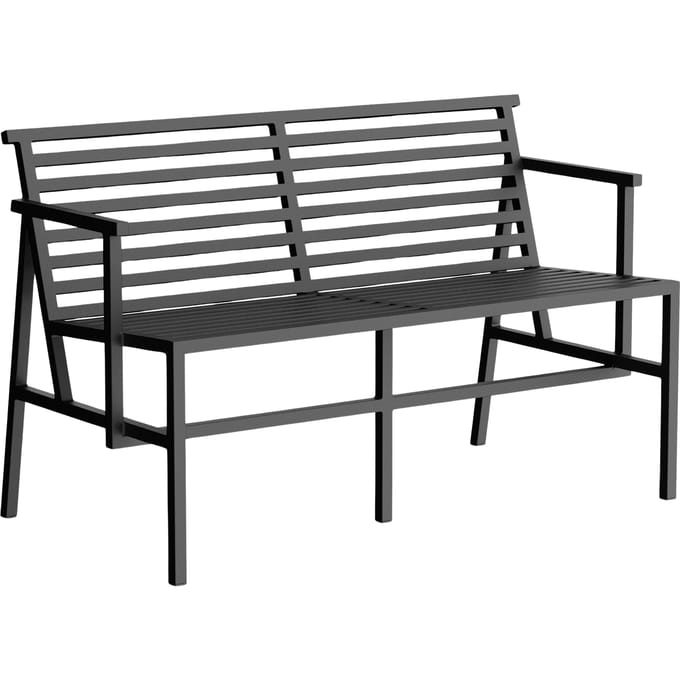 NINE 19 Outdoors Bank met rugleuning - black