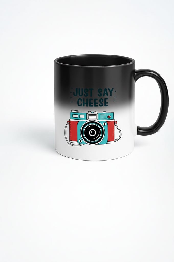 Magische Warmtegevoelige Mok - Just Say Cheese Camera Design