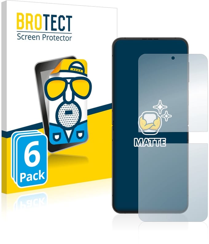 BROTECT - Screenprotector voor Samsung Galaxy Z Flip 4 - Folie Beschermfolie matte 6 Stuks