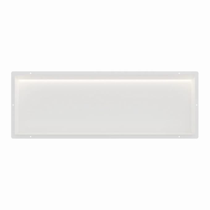 Mat wit RVS Inbouwnis 30x90x7cm met tegelflens en RGB verlichting