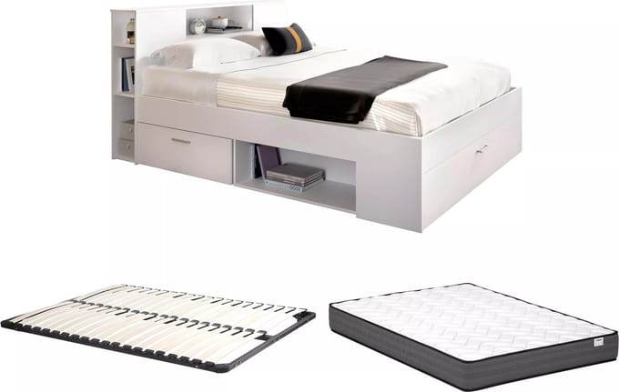 Vente-unique Bedframe hout wit 160 x 200 cm