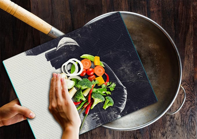 TMK ArtDeko - Snijplank van Glas - 52x40cm - Wit - Inductiekookplaat Bescherming - Antislip