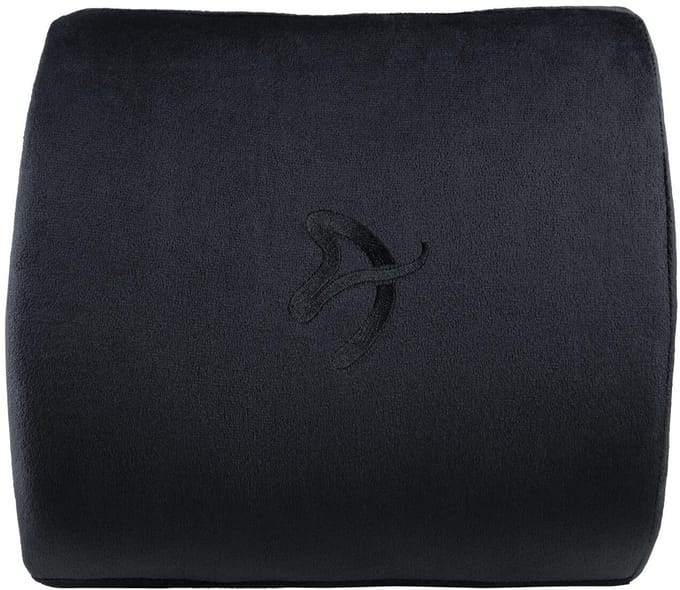 Arozzi Lendekussen voor Stoel - Memory Foam - Velours - Horizontale Banden - Zwart