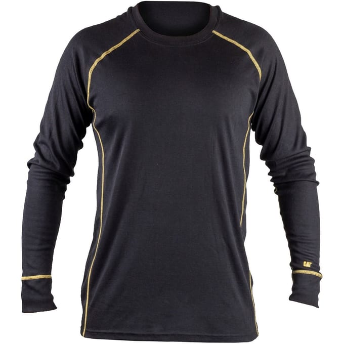 Caterpillar Thermo Polyester Heren Zwarte Basislaag Shirt