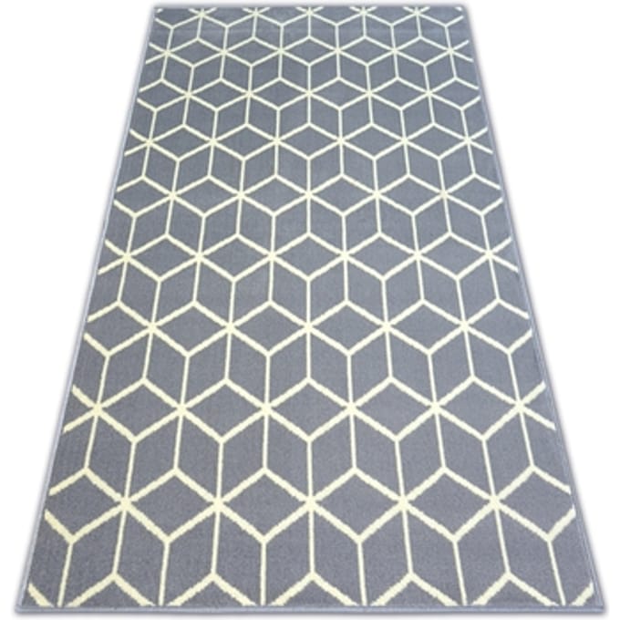 Kleden Rugsx Tapijt BCF BASE CUBE 3956 VIERKANTEN grijskleurin 185x270 cm