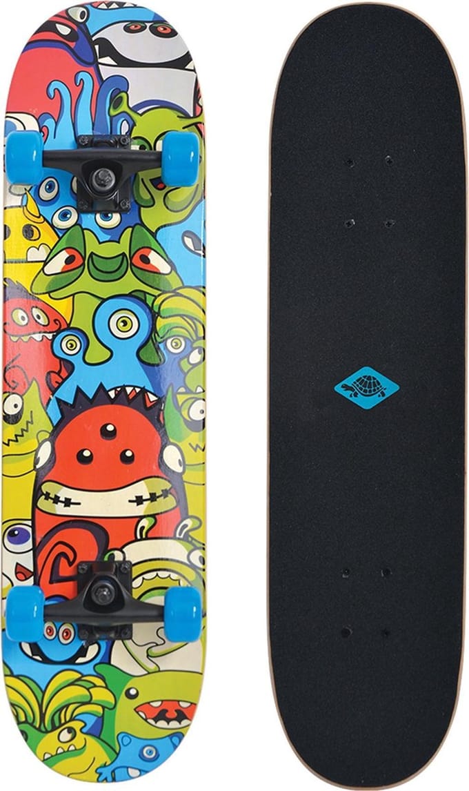 Schildkrot Skateboard - groen/blauw/rood/zwart