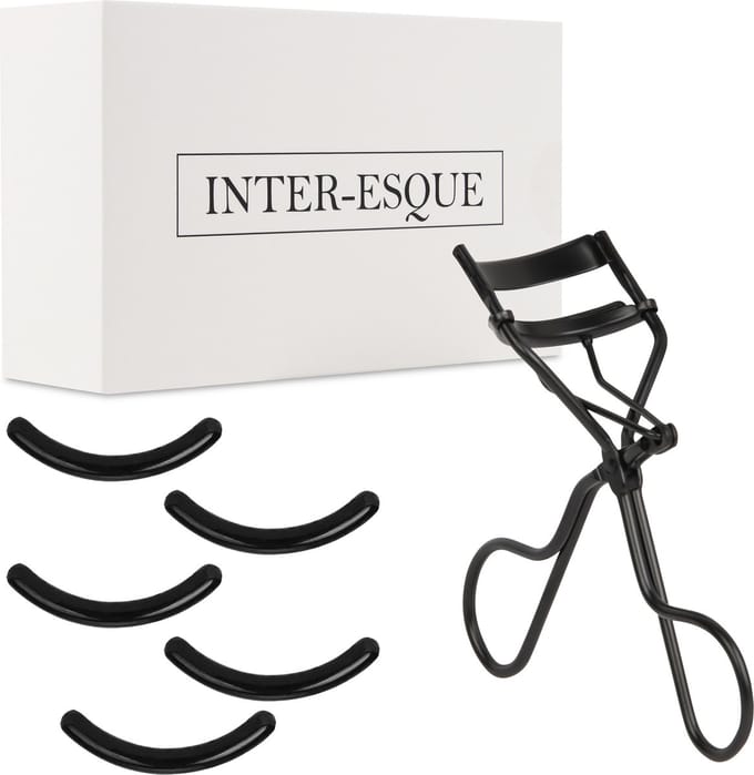 INTER-ESQUE® Wimperkruller - 5 Extra Siliconen Pads - Zwart