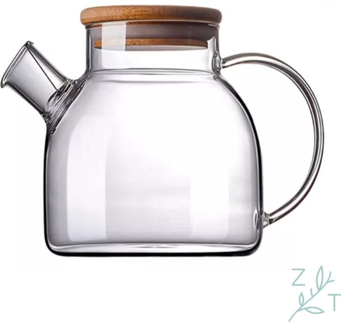 ZijTak - theepot met spiraal - thee/infuser - 1000 ml - filter - theekan - glas