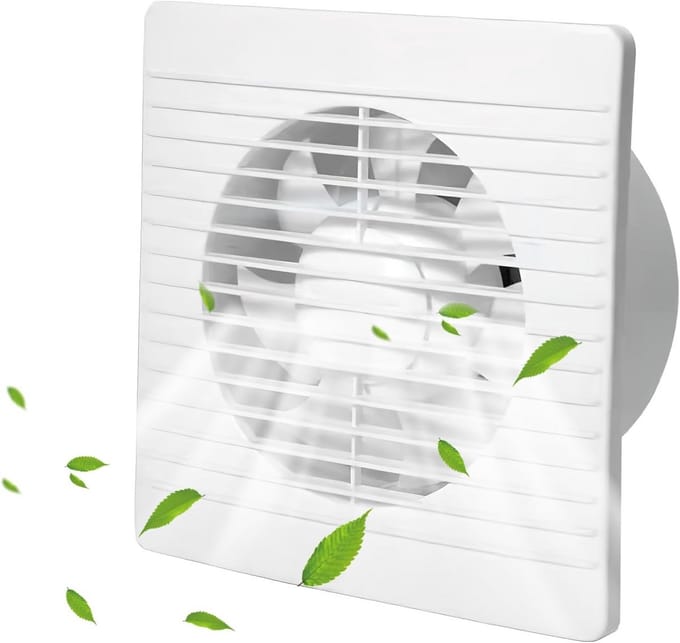 Badkamerventilator - Afvoerventilator - Luchtkwaliteit Verbeteren - Stille Werking - 100 mm - Wit