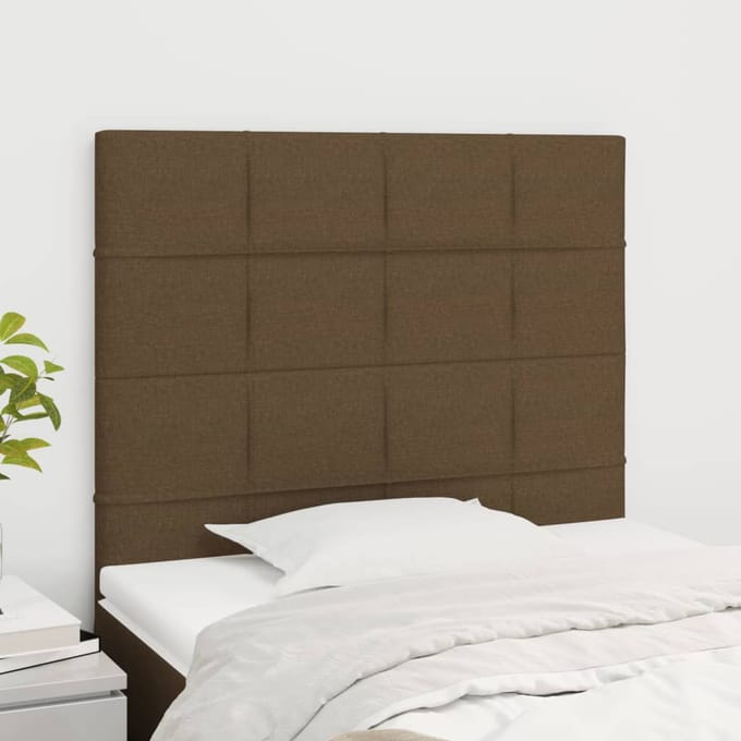 vidaXL - Hoofdbord - donkerbruin - 90x5x118/128 - cm - Stof