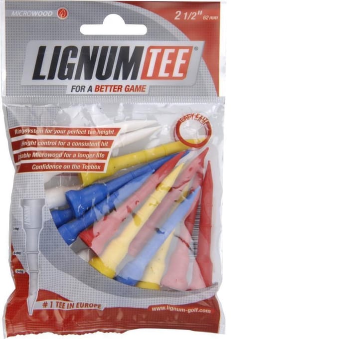 Lignum golftee -  62mm - kleurmix