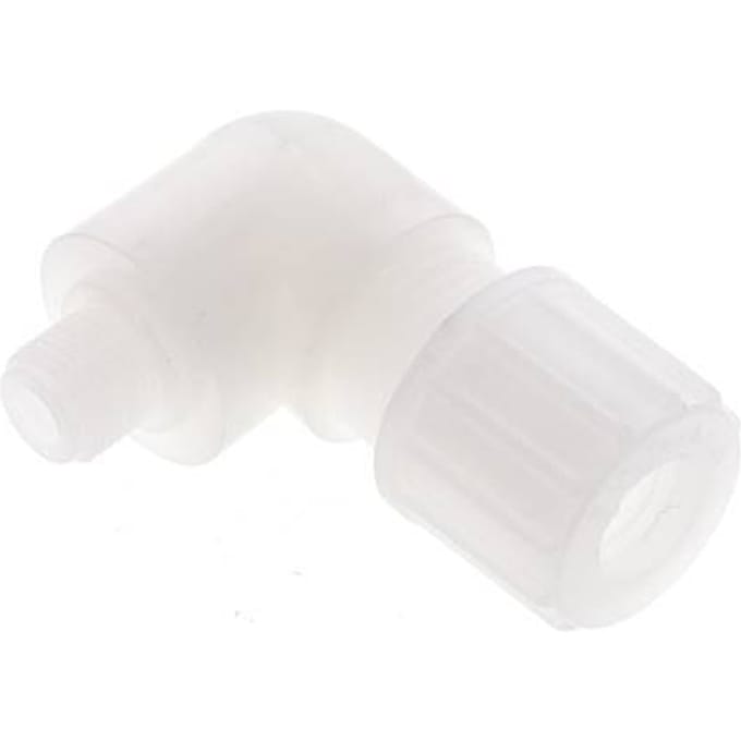 10x8mm & G1/8'' PVDF L-Vorm Knelfitting Buitendraad 10bar