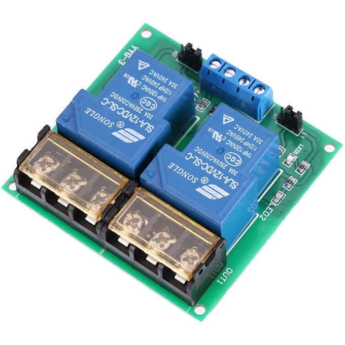 1/2-Kanaals DC 5V 12V 24V 30A Relais Board Module Optocoupler Isolatie Hoge/Lage Trigger 12V 2-Channel