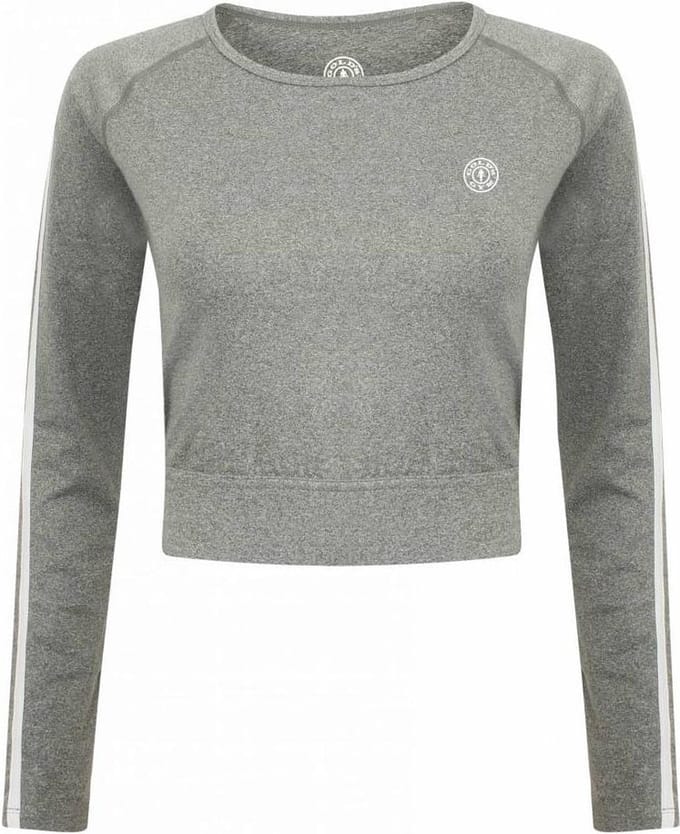 Gold's Gym Ladies Cropped Sweater - Grey Marl - XS
