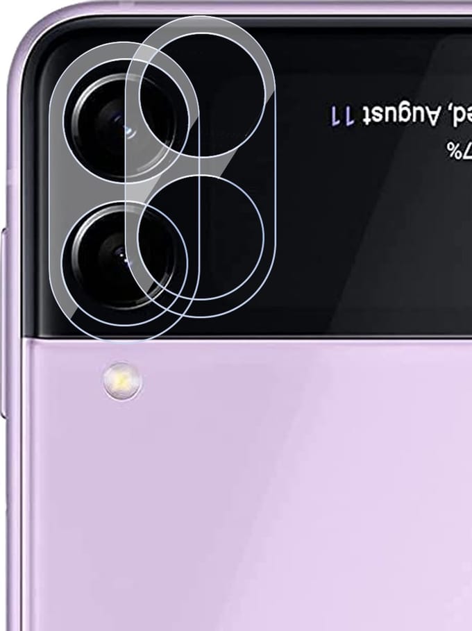 Camera Screenprotector geschikt voor Samsung Galaxy Z Flip 3 - Gehard Glas Beschermglas Tempered Glass Screen Protector - 2 Stuks