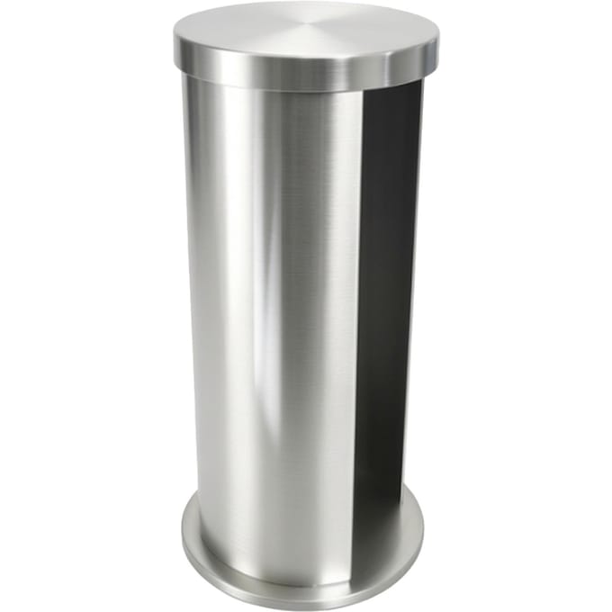 Porte-cotons cosmétiques distributeur en acier inoxydable, organisateur rond pour démaquillant, récipient pour cotons de maquillage gray