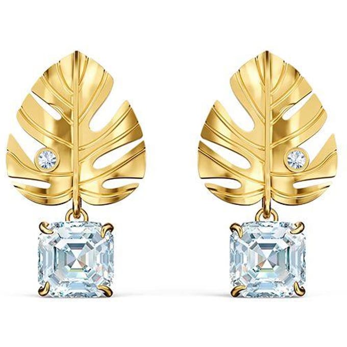 Swarovski Tropische Zomer Blad Oorbellen Dames oorbellen Goud 5519253 Box (Random Color) beige