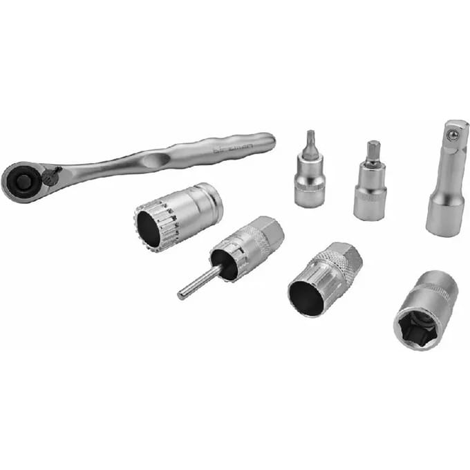 ½" ratelset met verlengstuk en set gereedschap Birzman