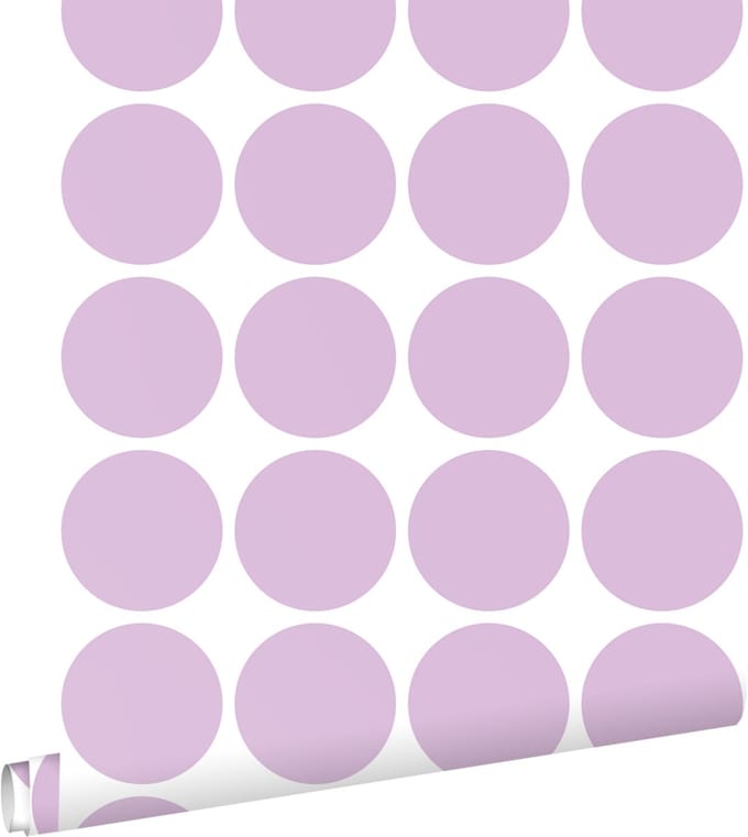 ESTAhome behang grote bollen lila paars - 50 x 900 cm - 131559