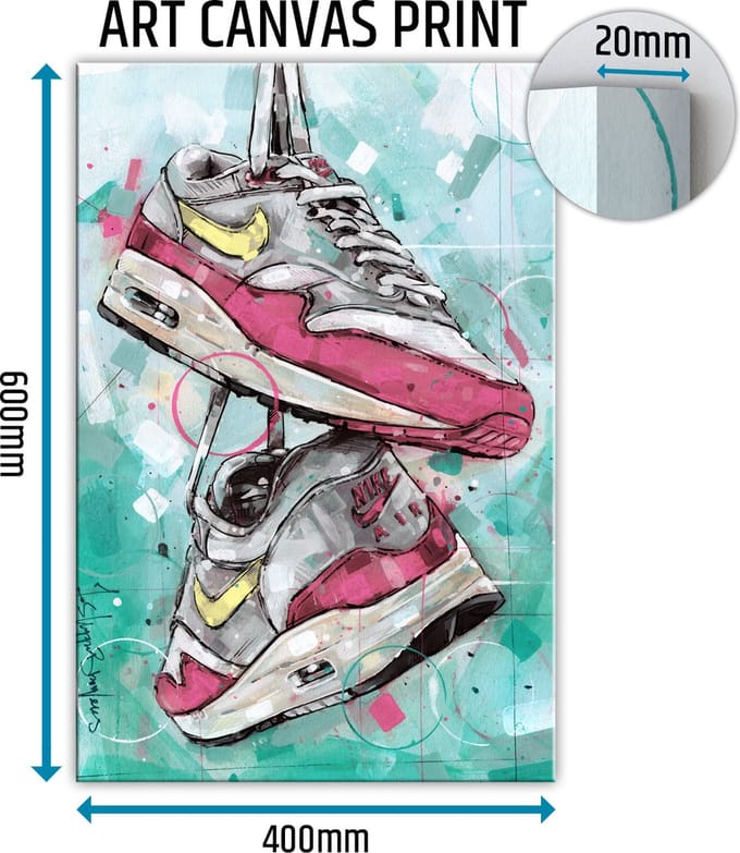 Sneaker canvas pink 40x60 cm