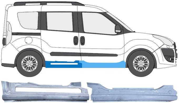 Reparatie dorpel voor Opel Combo D 2011-2018 / Rechts / Set