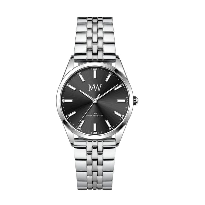 Meyewatch Heren Horloge zilver zwart