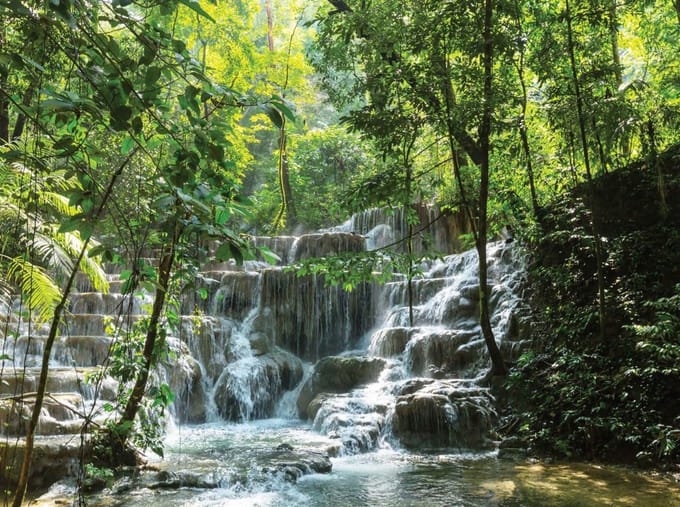 Customize-it - Waterval tredes 70x50cm Tuinschilderij